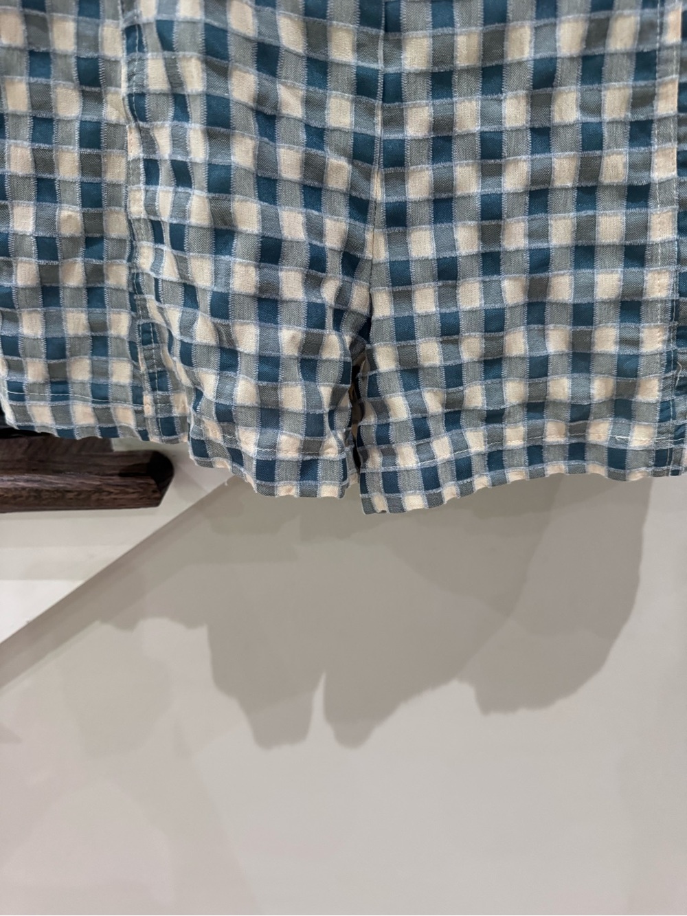 Mustard Seed Blue & White Gingham Smocked Waist Romper - Picture 4 of 6